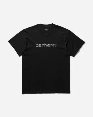Herren T-Shirt mit Nieten-Schriftzug Schwarz