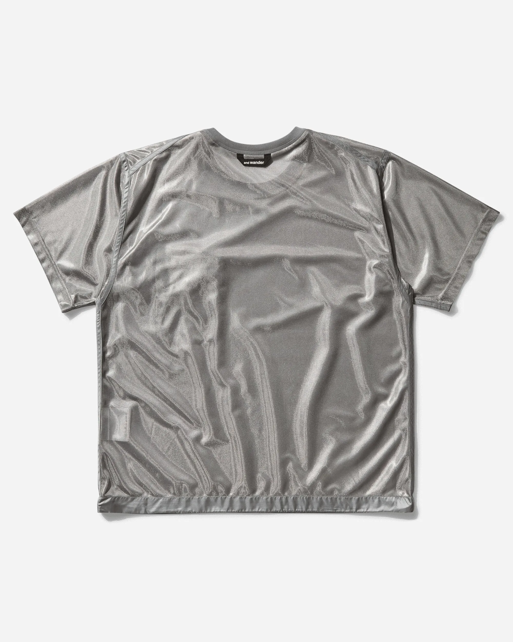 Herren-Silbernes Mesh-T-Shirt Silber