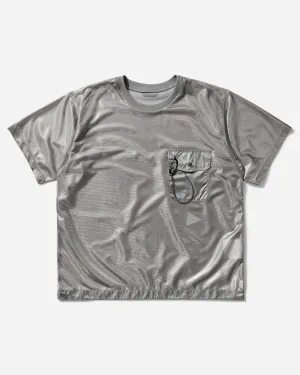Herren-Silbernes Mesh-T-Shirt Silber