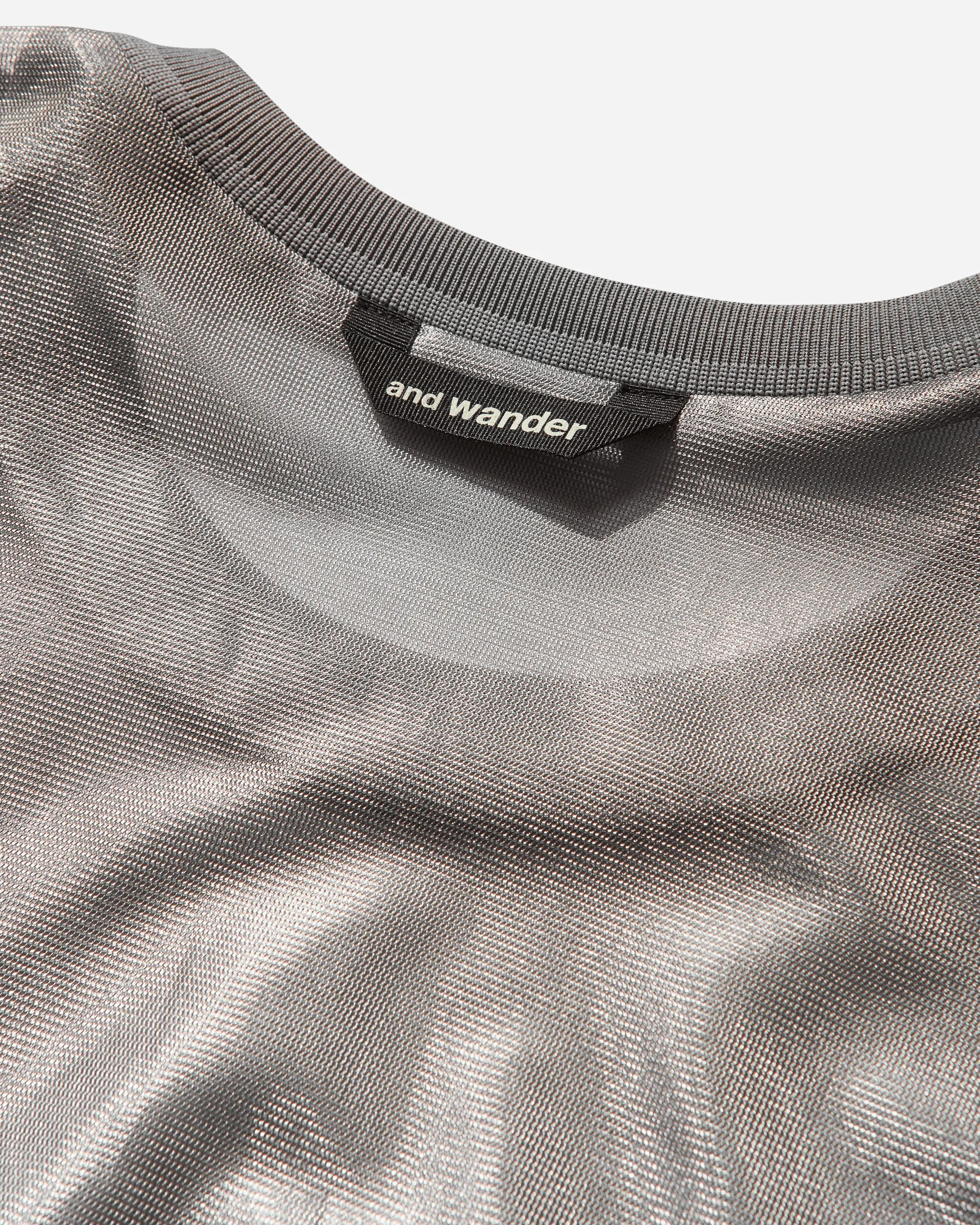 Herren-Silbernes Mesh-T-Shirt Silber