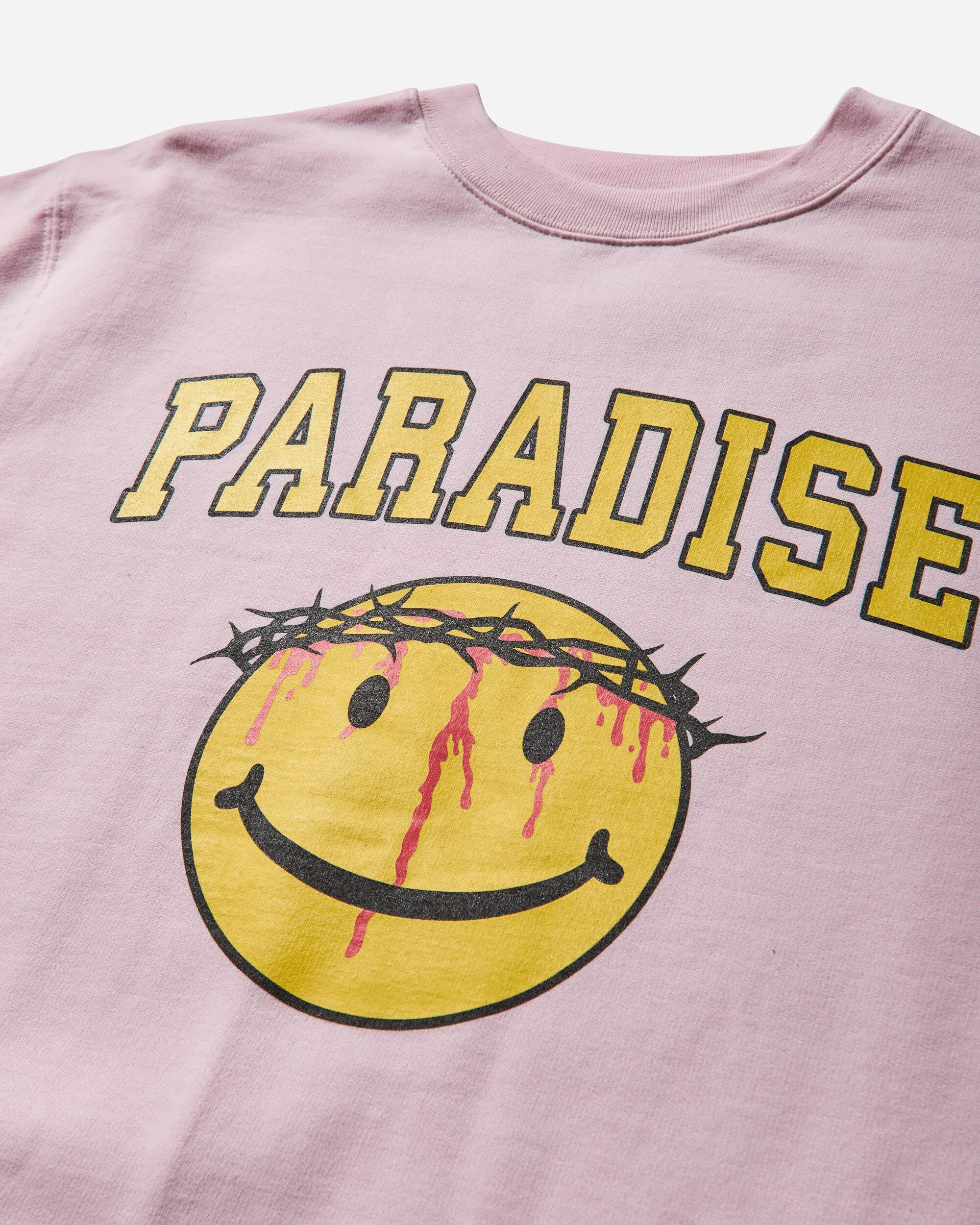 Herren Smiley Jesus Pullover Hoodie Pink