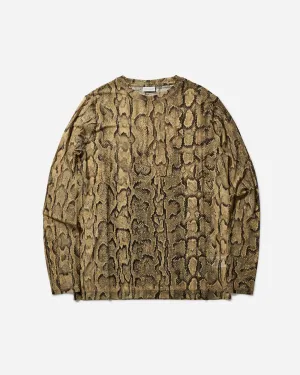 Herren Langarmshirt mit Schlangenmuster in Sand