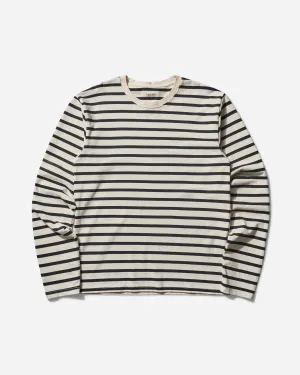Herren Langarm-Shirt mit Streifen (Profil Rainbowy Patch) Schwarz / Naturweiß