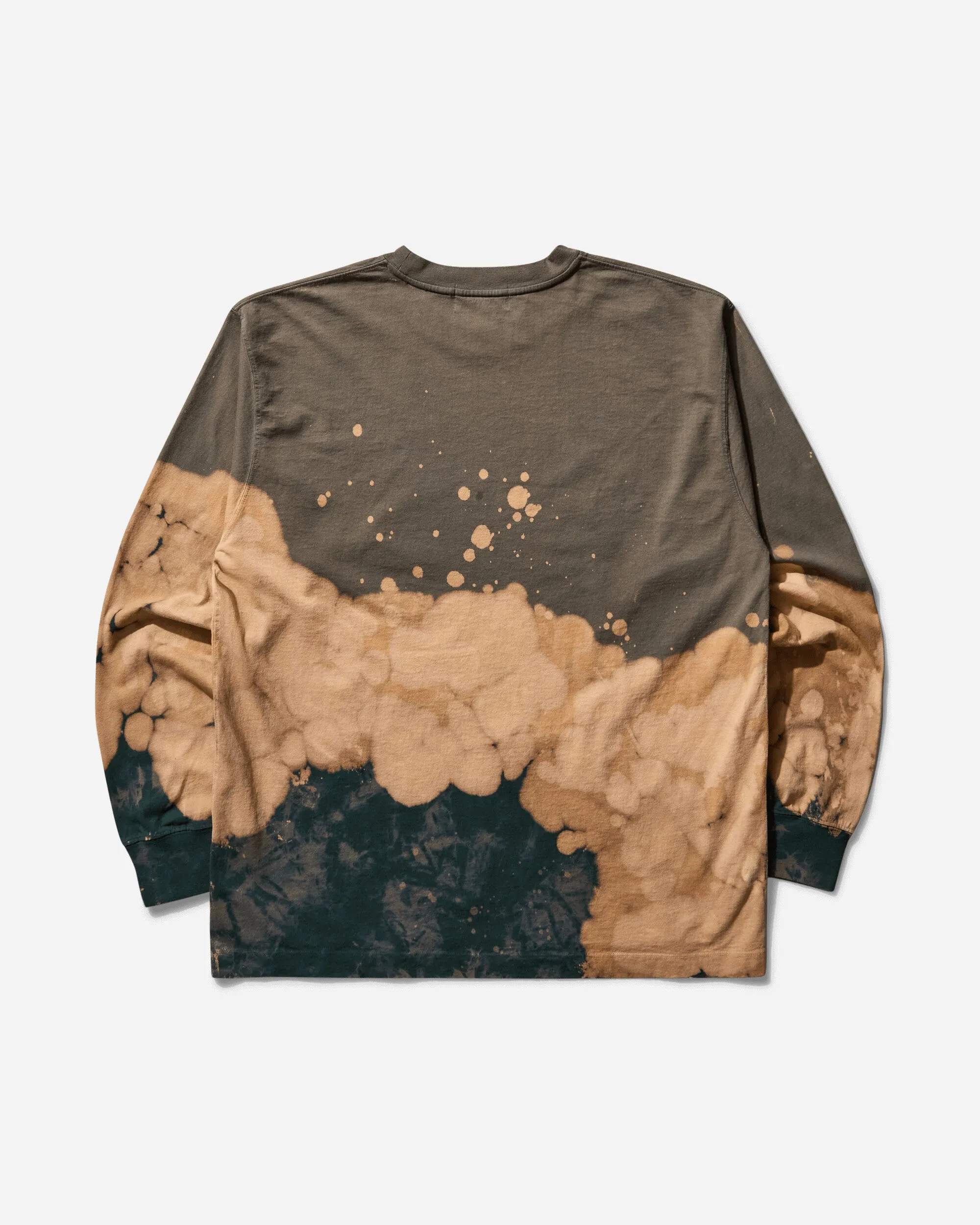 Herren Langarm-T-Shirt mit Affenkopf-Tie-Dye-Muster in Beige