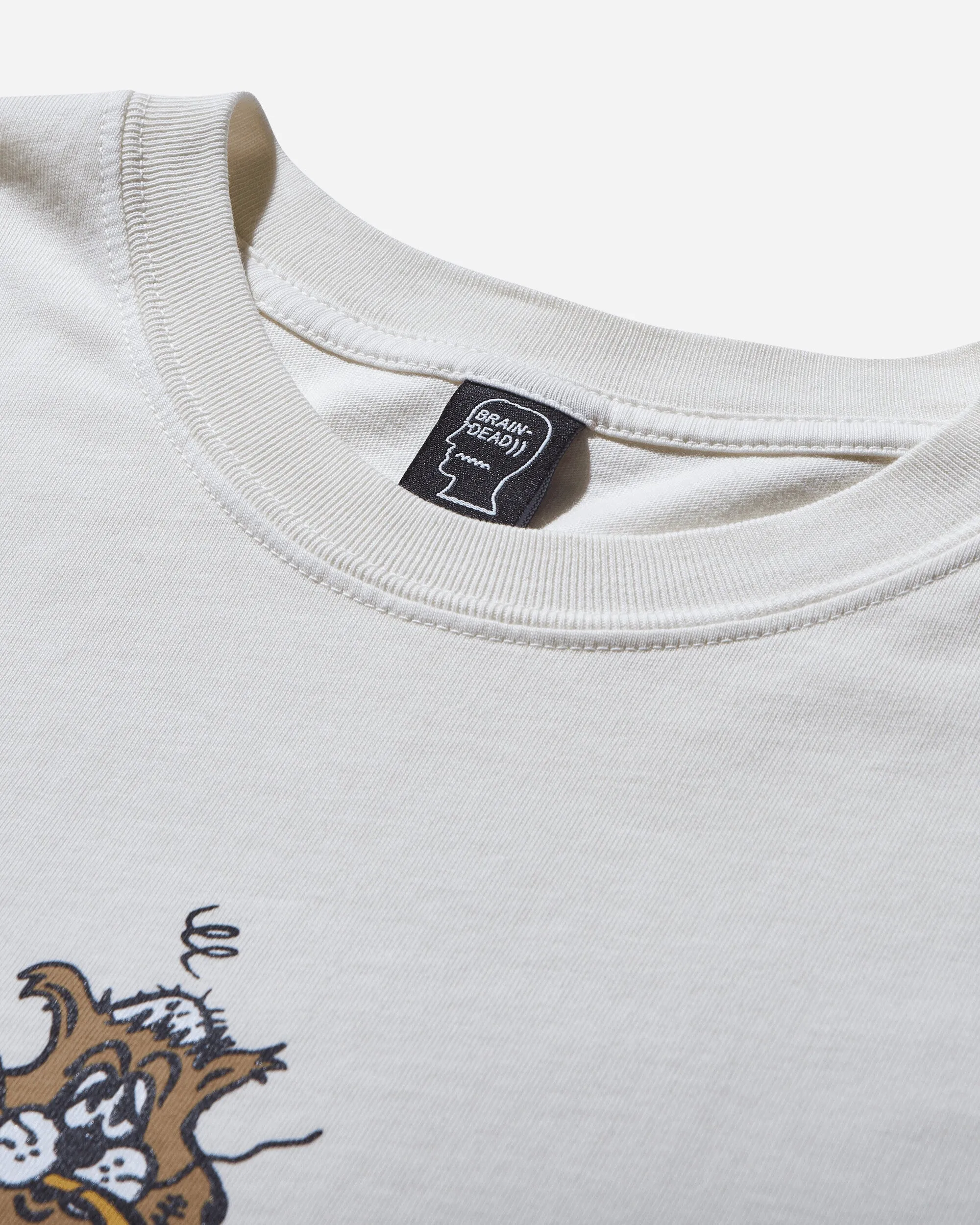 Herren T-Shirt mit Katzenmotiv in Natur