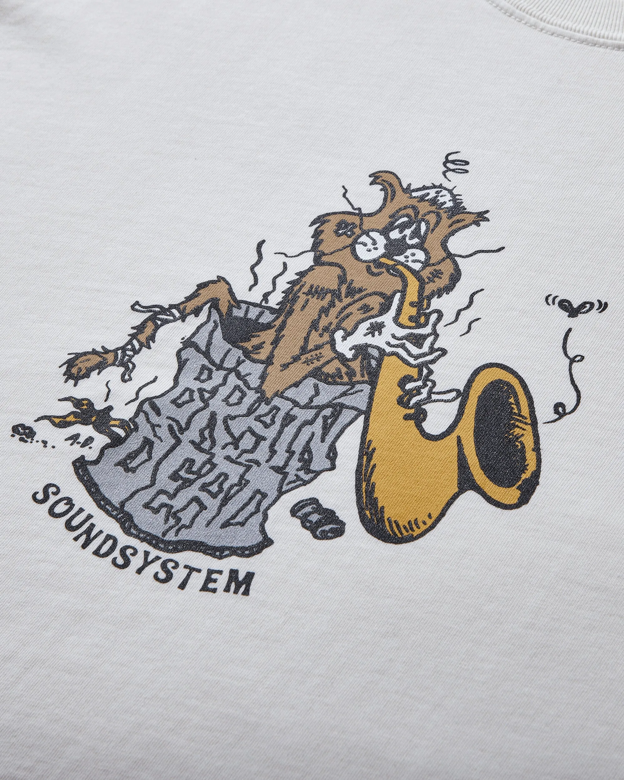 Herren T-Shirt mit Katzenmotiv in Natur