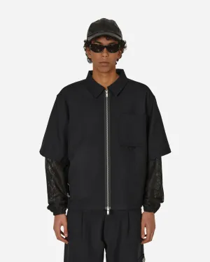 Merino Patch Zip Shirt Schwarz