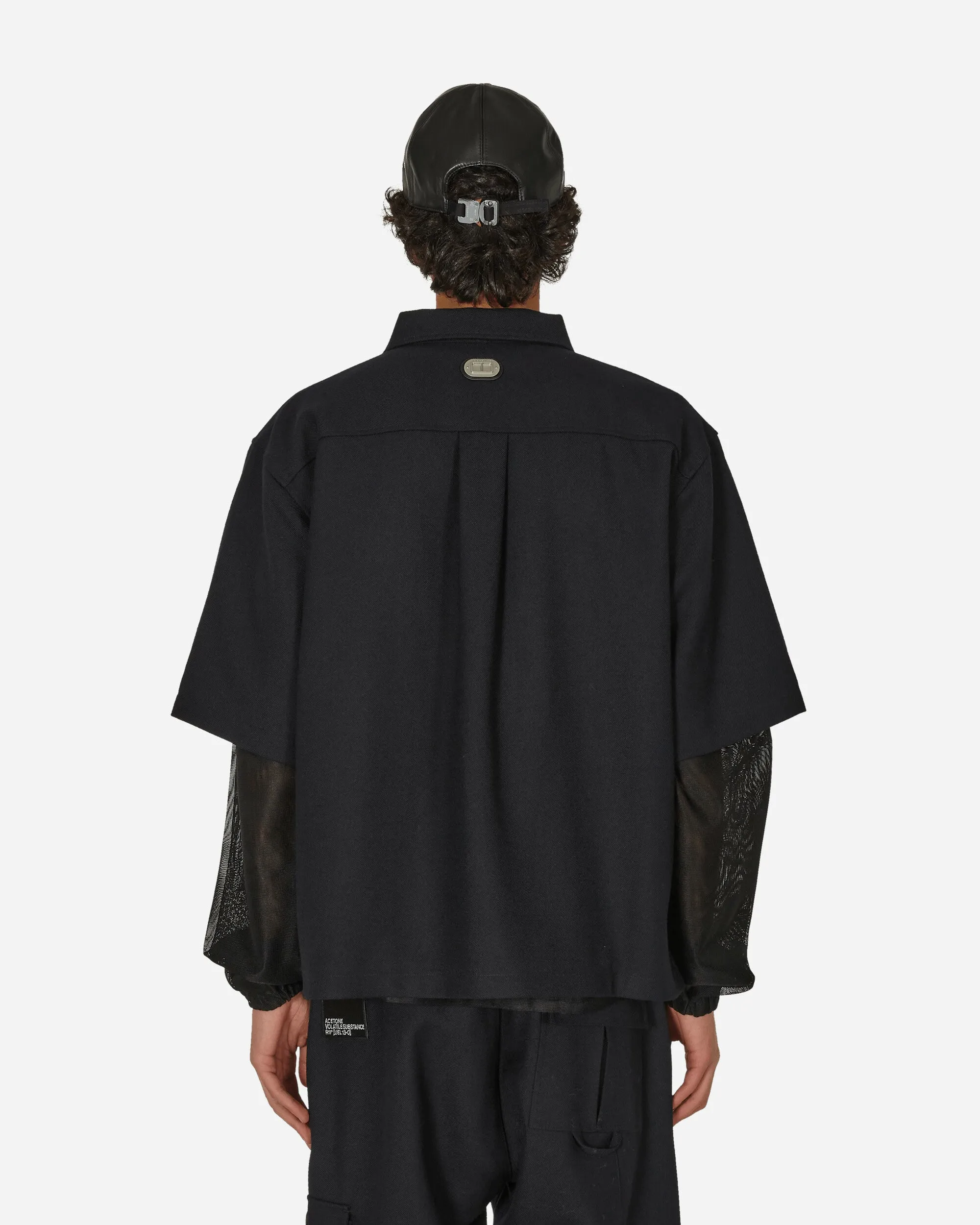 Merino Patch Zip Shirt Schwarz