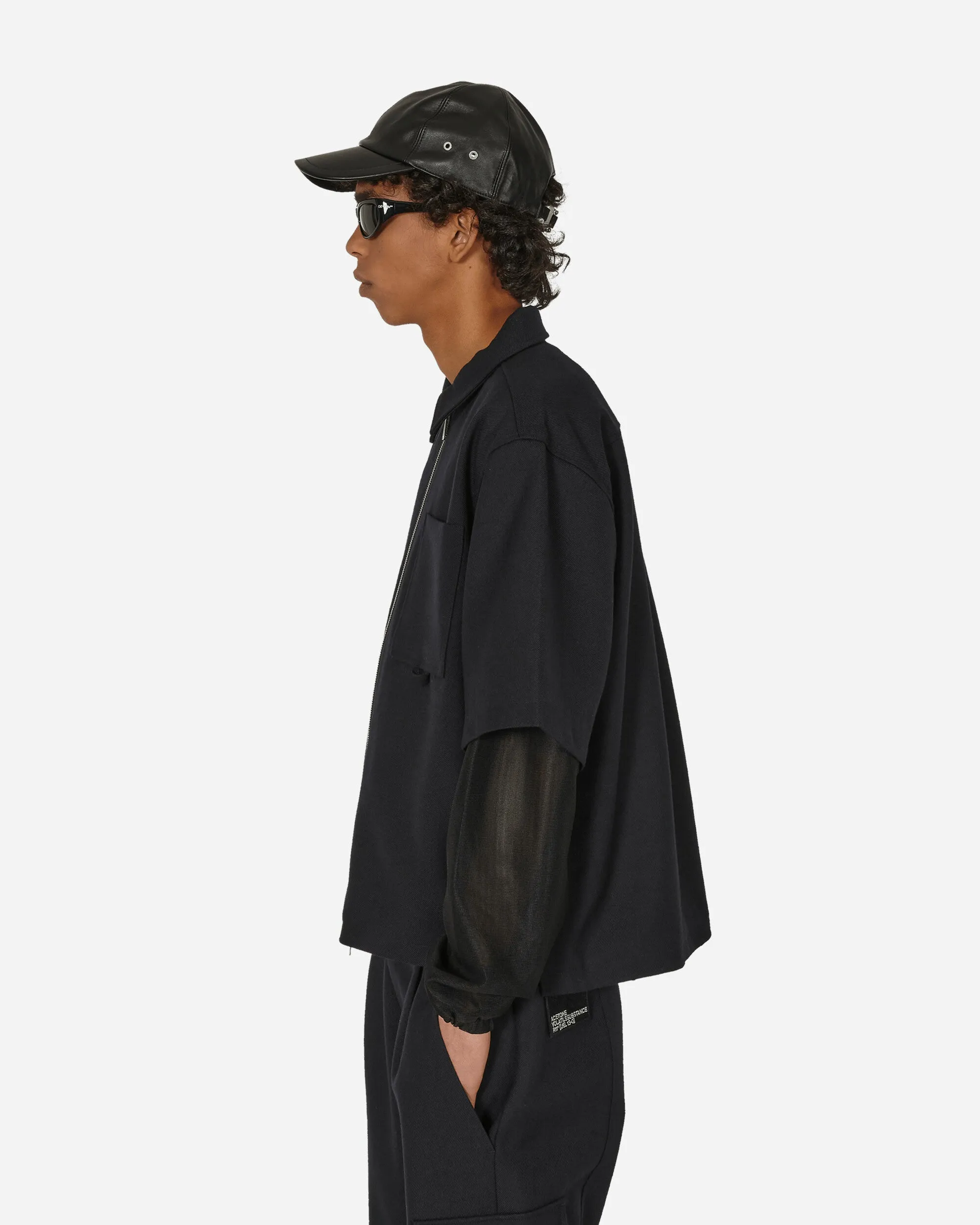 Merino Patch Zip Shirt Schwarz