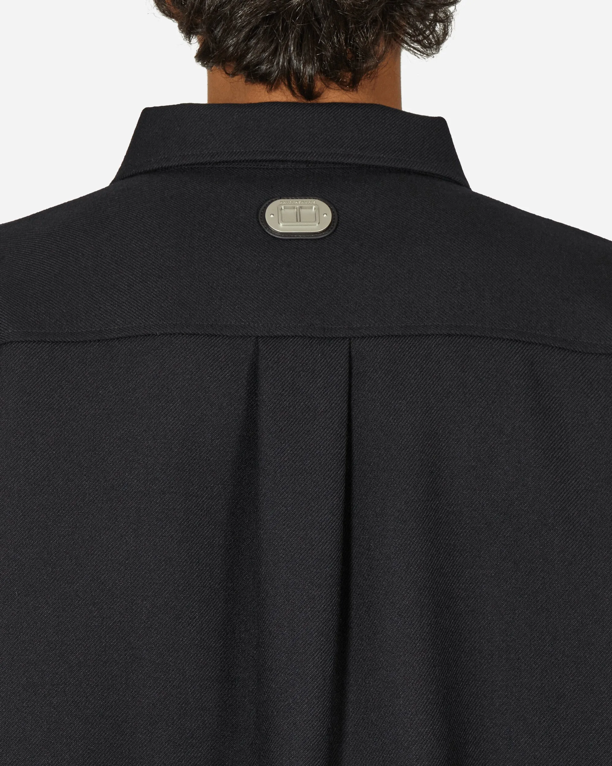 Merino Patch Zip Shirt Schwarz