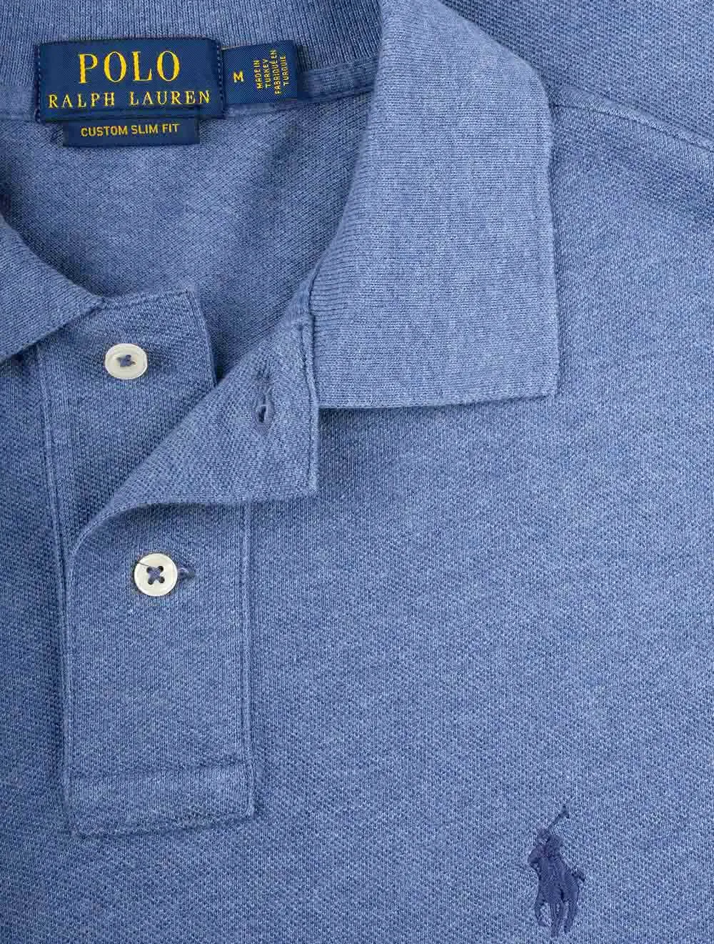 Mesh Polo-Shirt Blau