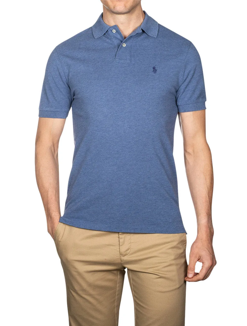 Mesh Polo-Shirt Blau