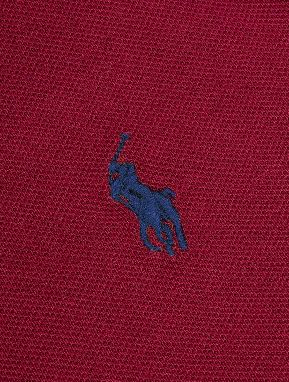 Mesh Polo-Shirt Dunkelrot