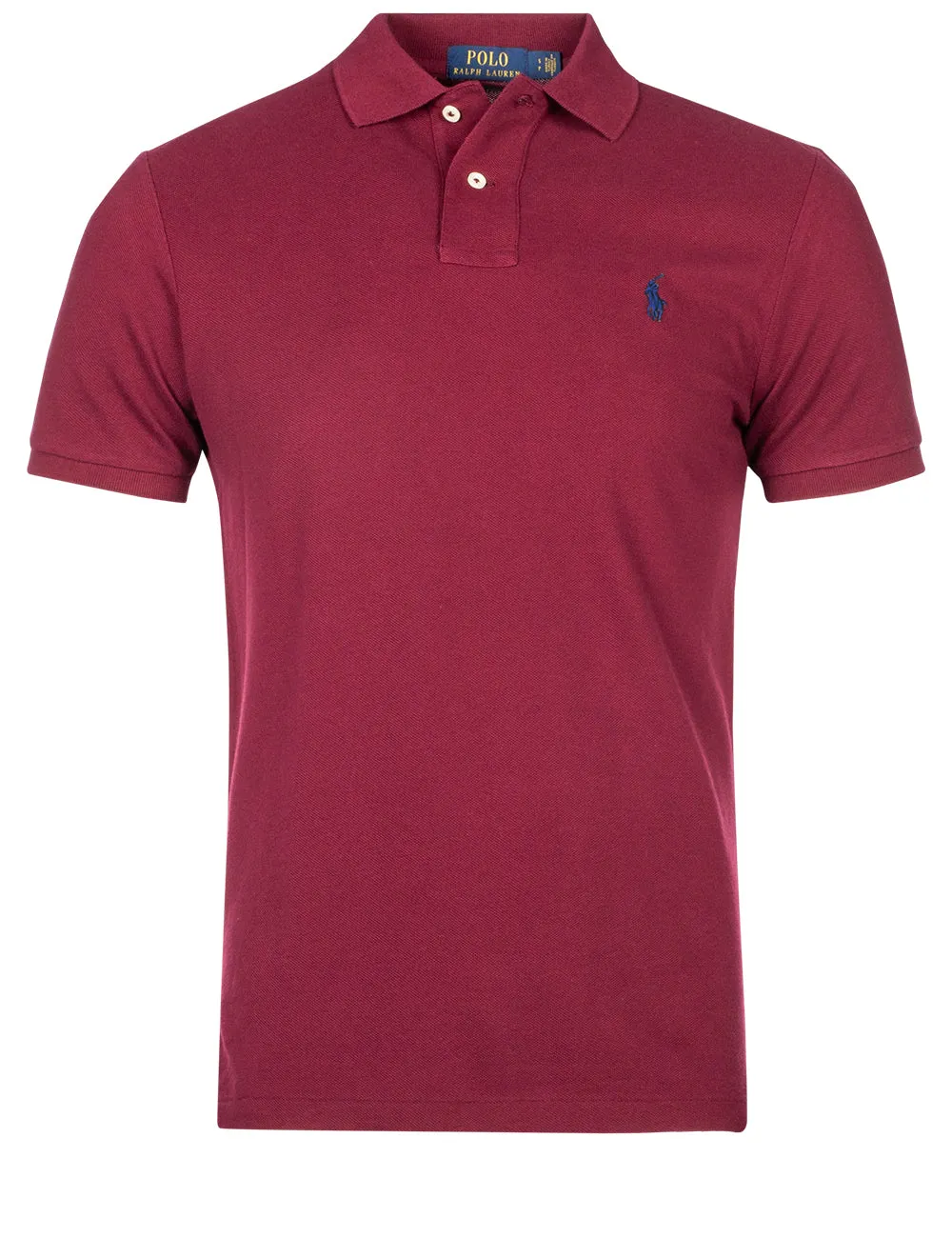Mesh Polo-Shirt Dunkelrot