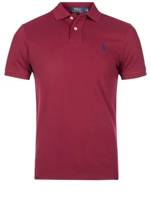 Mesh Polo-Shirt Dunkelrot
