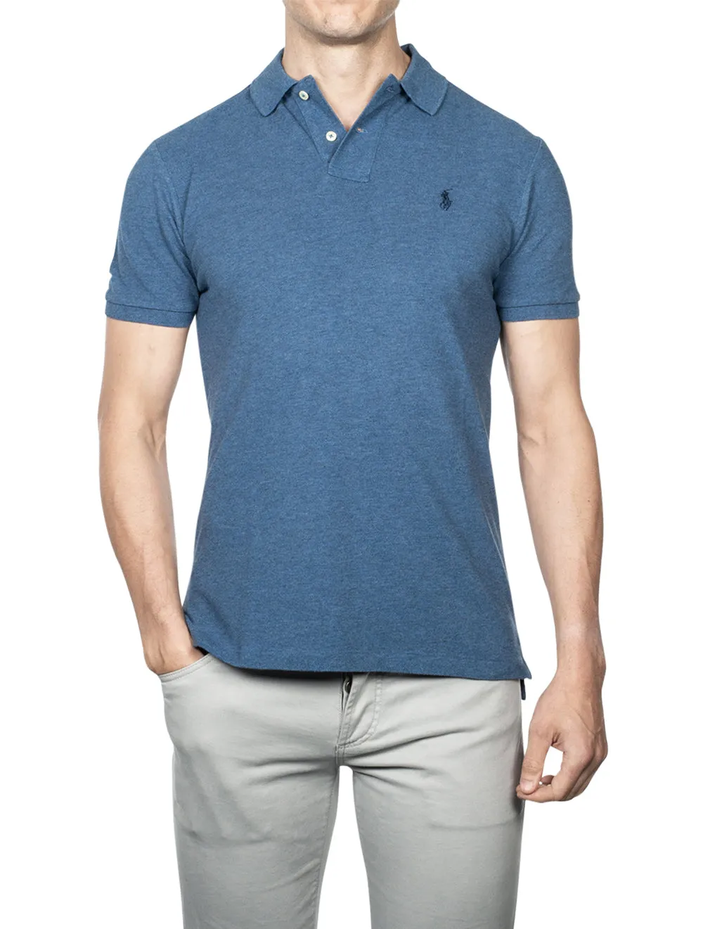 Mesh Polo-Shirt Royal Heather