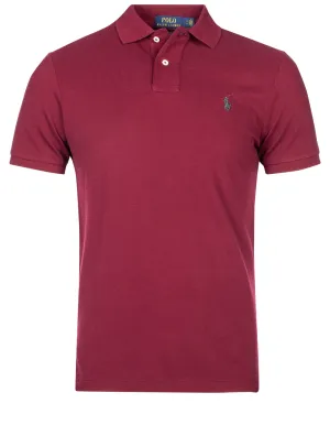 Mesh Polo-Shirt Weinrot