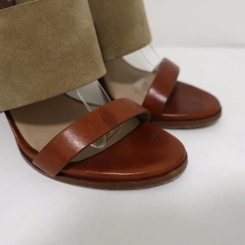 Michael Kors Collection Sandalen Rigby Braun Leder & Beige Wildleder Größe 37