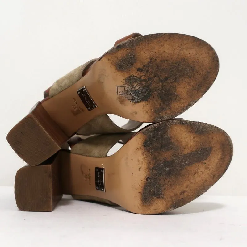 Michael Kors Collection Sandalen Rigby Braun Leder & Beige Wildleder Größe 37