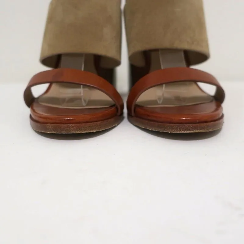 Michael Kors Collection Sandalen Rigby Braun Leder & Beige Wildleder Größe 37