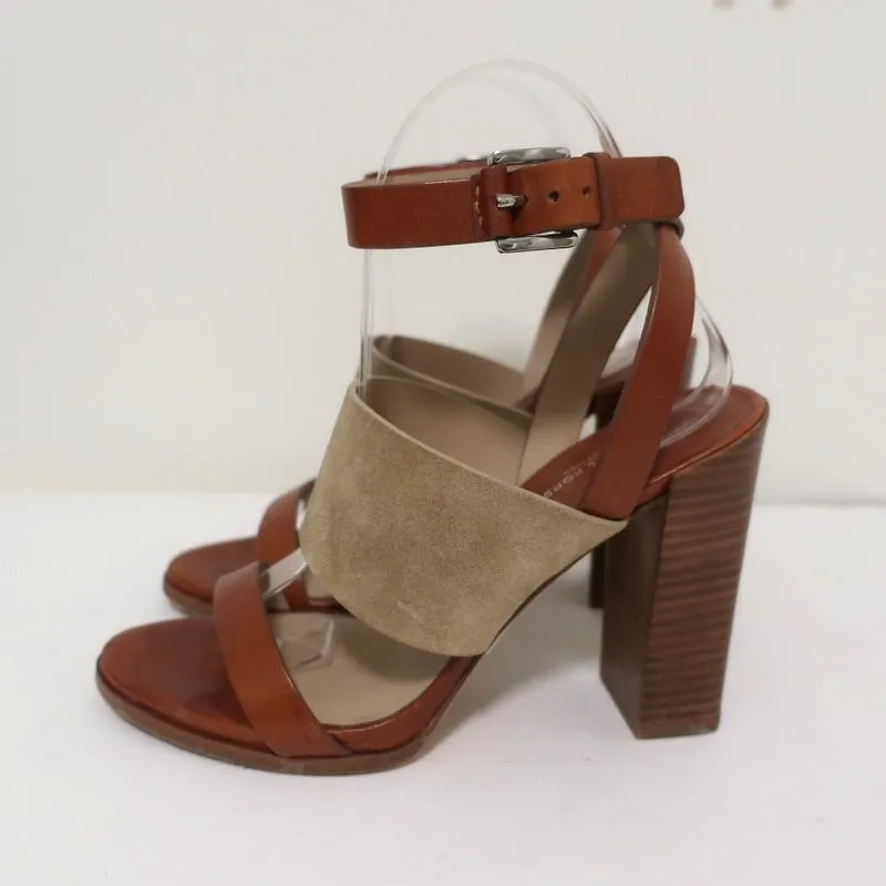 Michael Kors Collection Sandalen Rigby Braun Leder & Beige Wildleder Größe 37