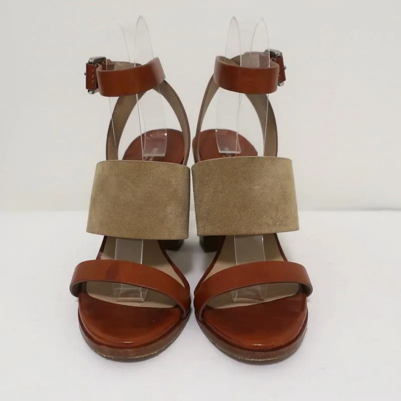 Michael Kors Collection Sandalen Rigby Braun Leder & Beige Wildleder Größe 37