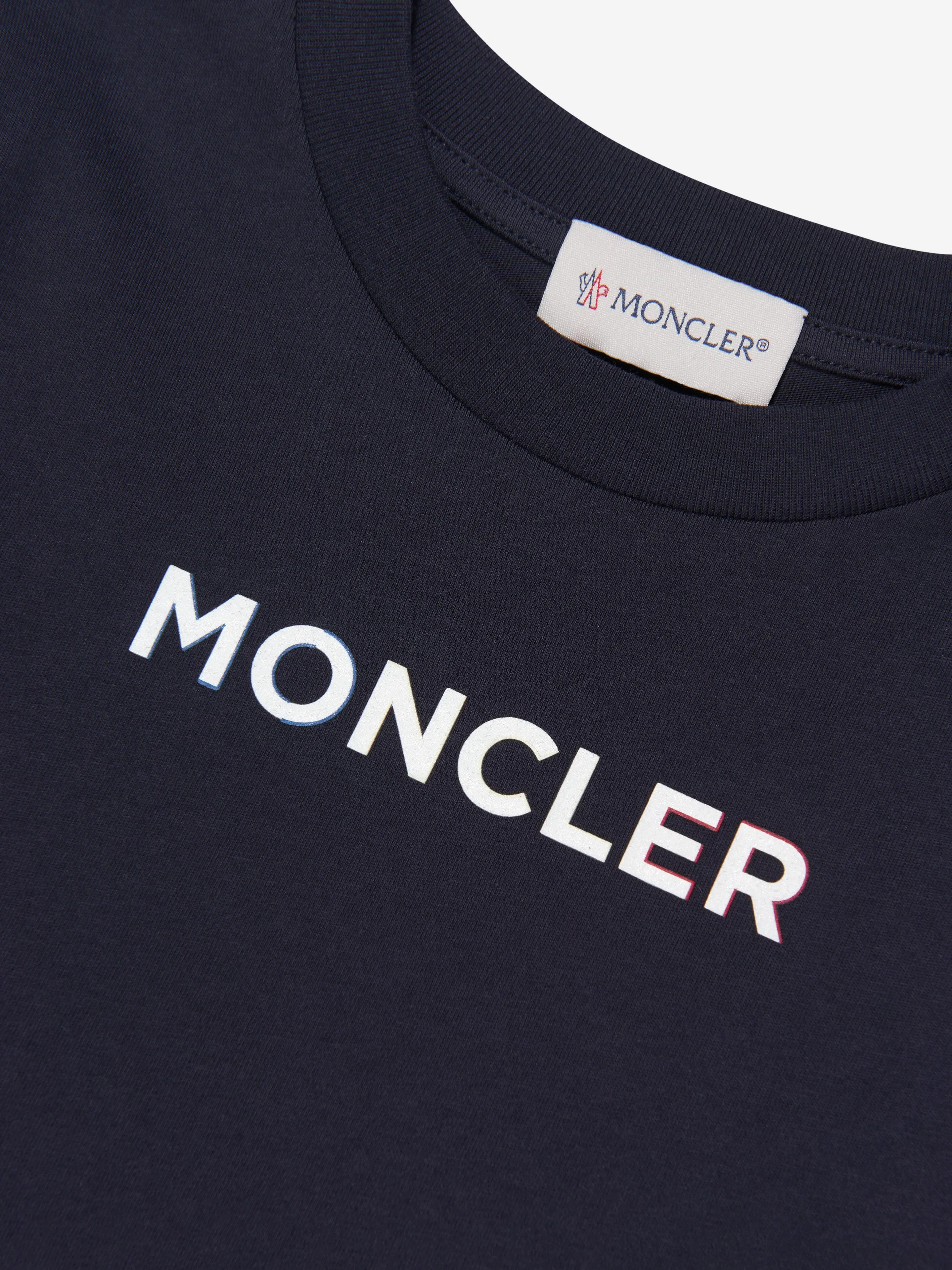 Moncler Enfant Kids Logo T-Shirt in Marineblau