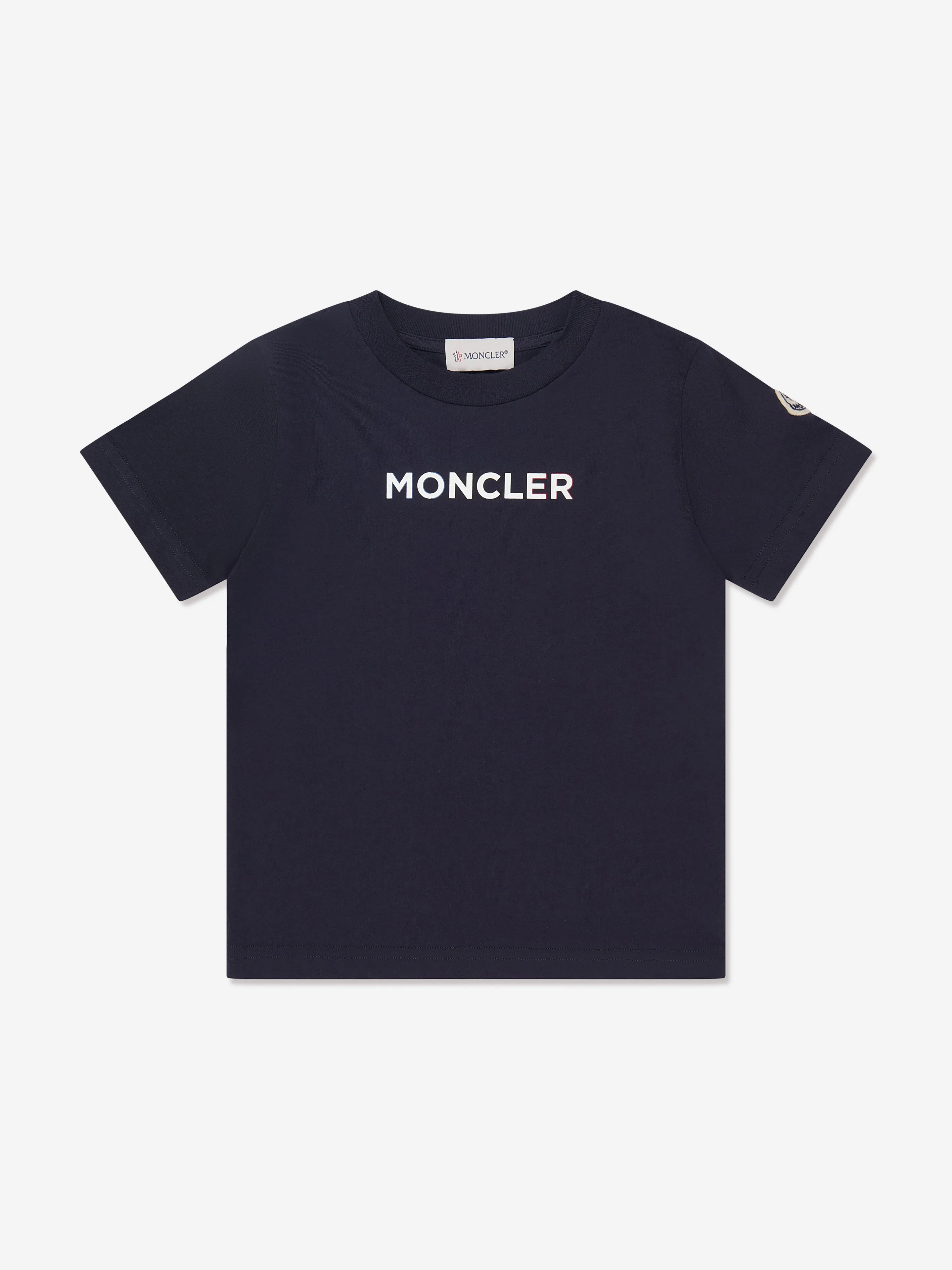 Moncler Enfant Kids Logo T-Shirt in Marineblau