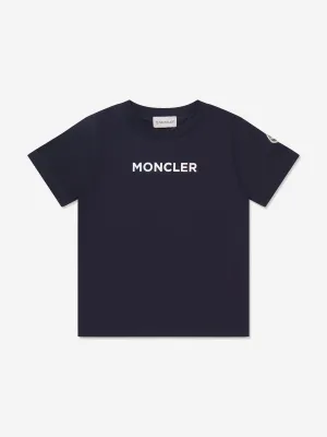 Moncler Enfant Kids Logo T-Shirt in Marineblau
