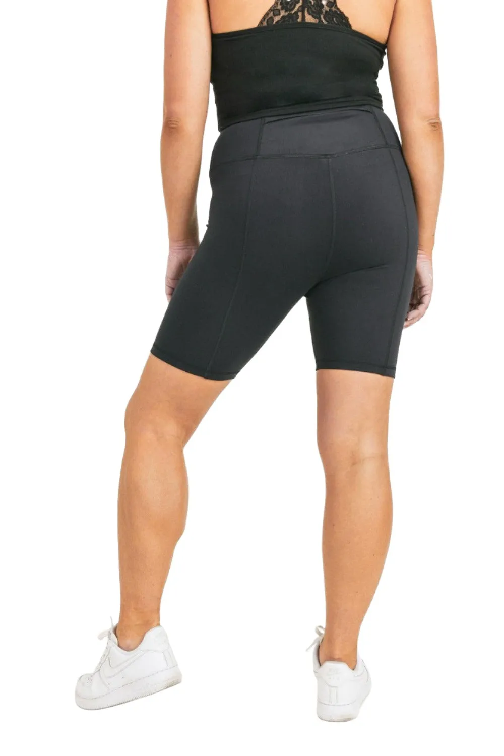 Mono B Rückentaschen-Sweetheart-Hochtaillierte Biker-Shorts APH-A047 und Plus