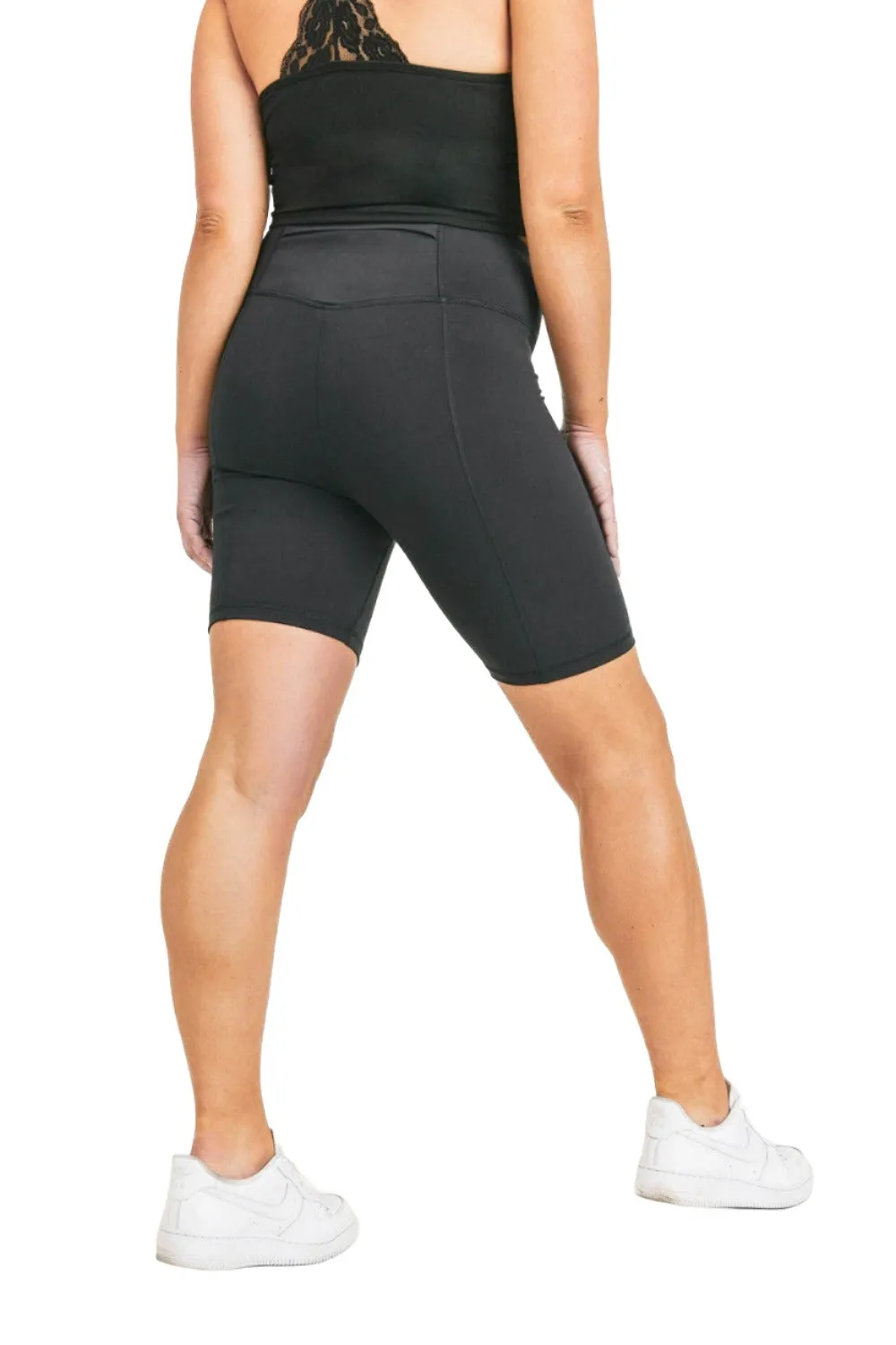 Mono B Rückentaschen-Sweetheart-Hochtaillierte Biker-Shorts APH-A047 und Plus