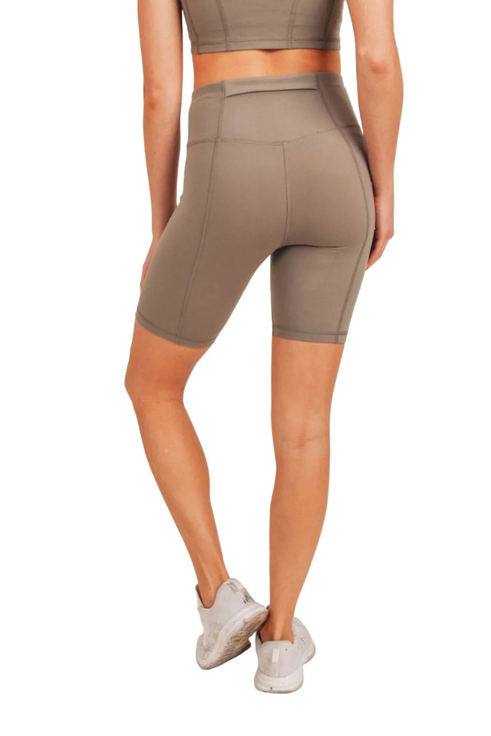 Mono B Rückentaschen-Sweetheart-Hochtaillierte Biker-Shorts APH-A047 und Plus