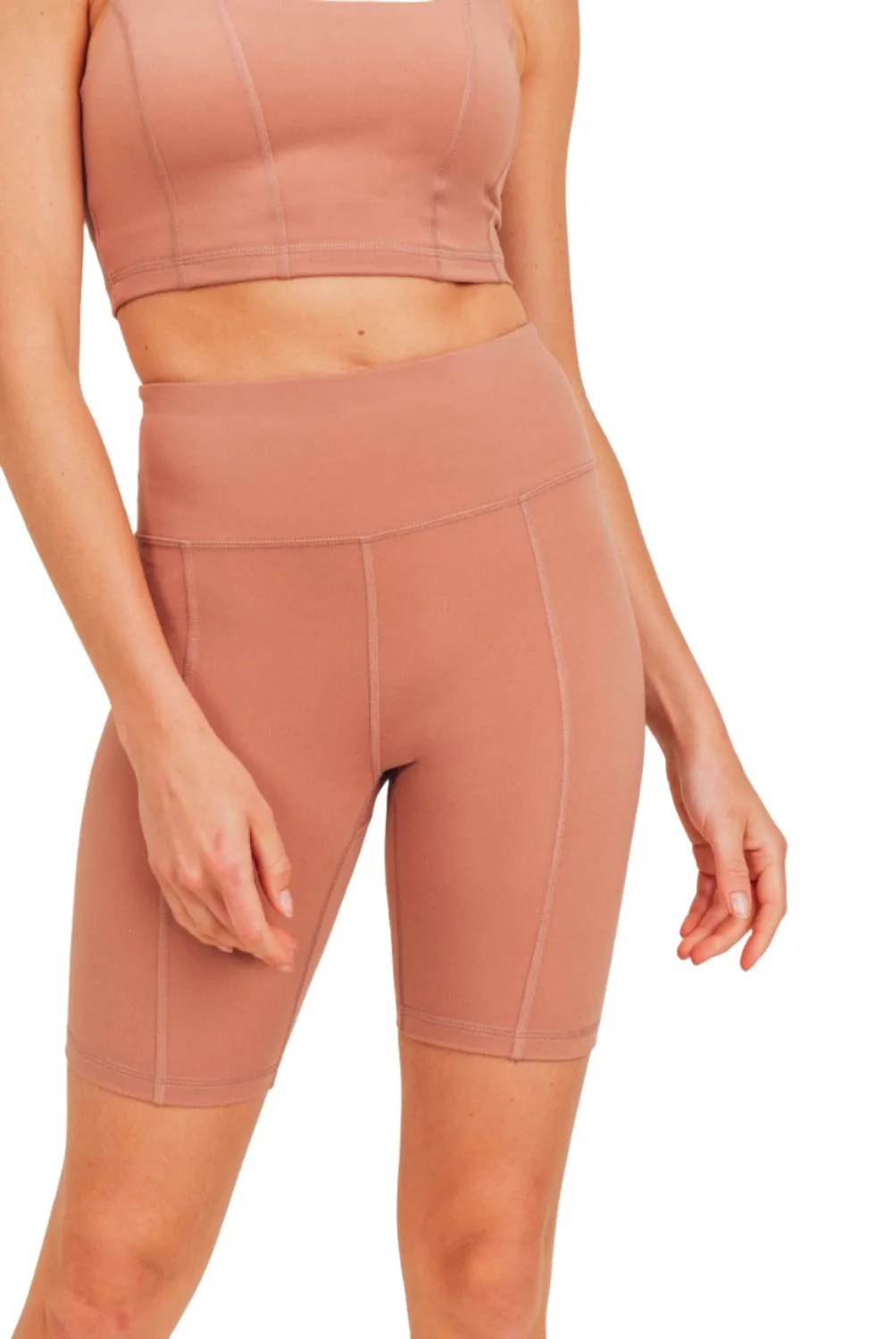 Mono B Rückentaschen-Sweetheart-Hochtaillierte Biker-Shorts APH-A047 und Plus