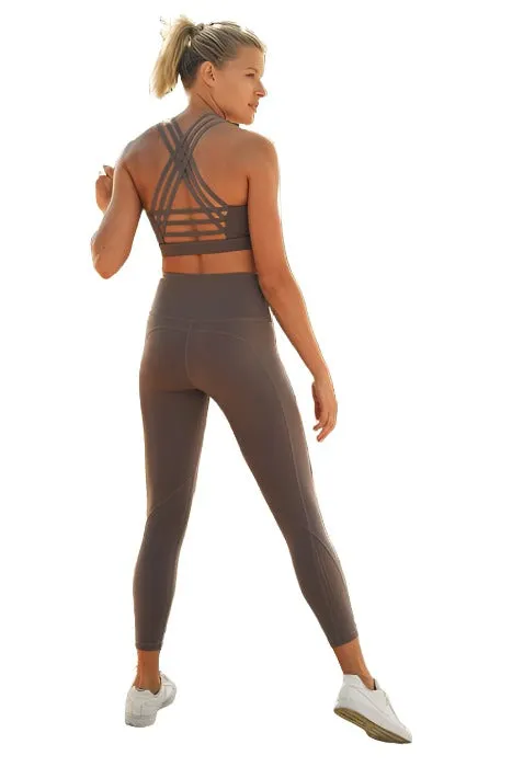 Mono B Criss Cross Bustier-Top AT2609 Mokka