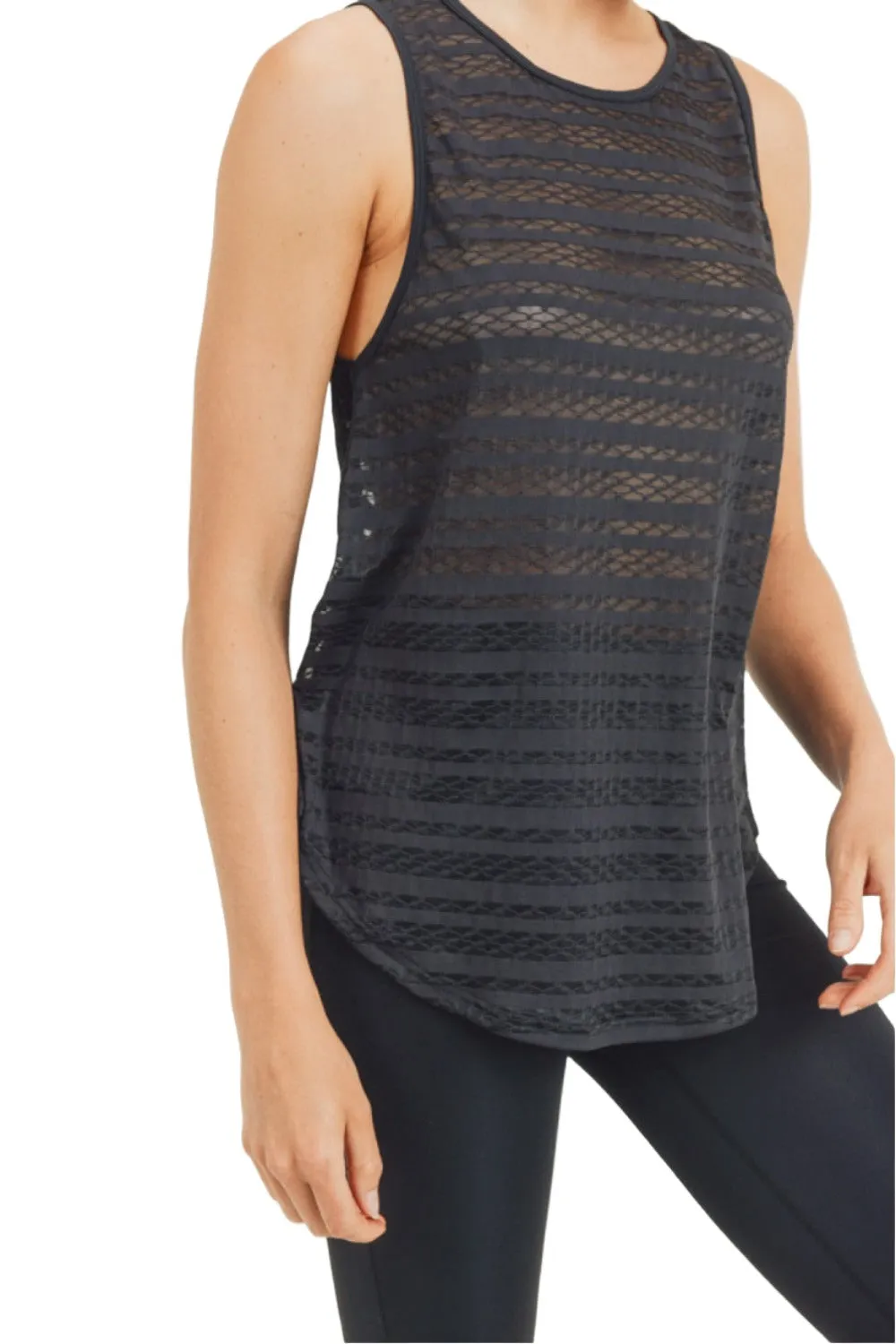 Mono B Gitter Open-Back Mesh Tank AT2910