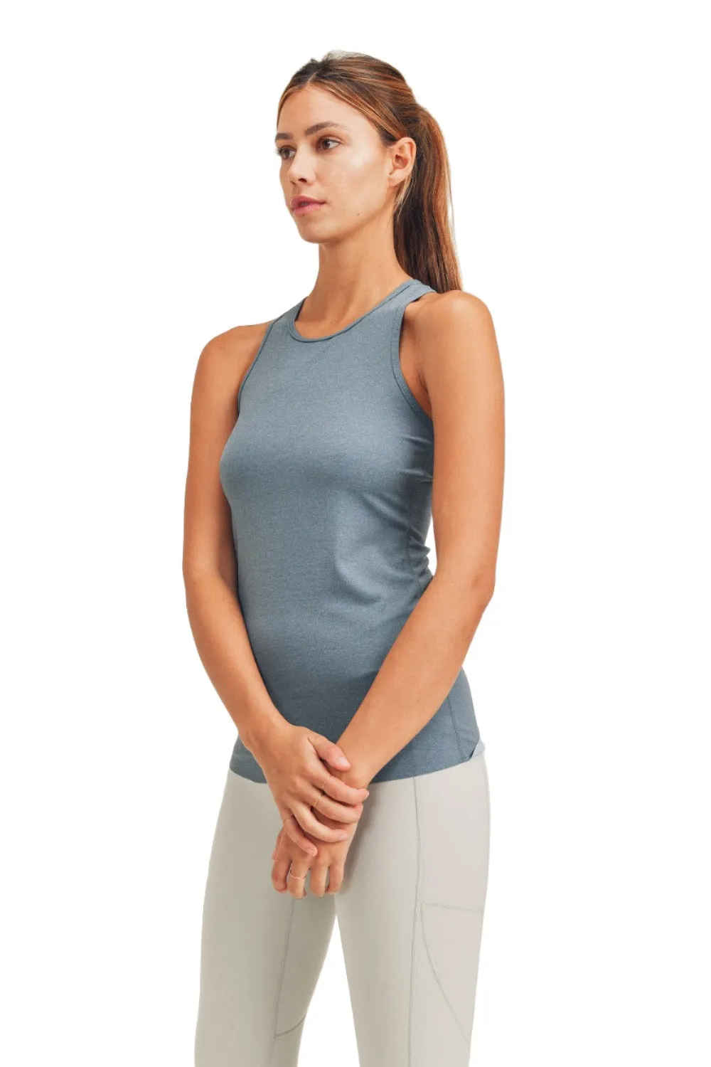 Mono B Meliertes Tanktop mit natürlichem Saum AT-A066