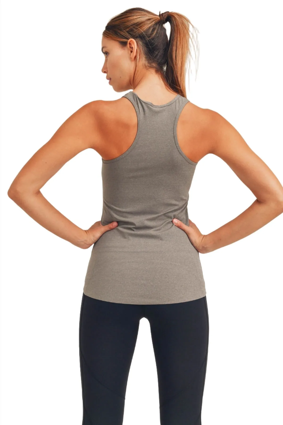 Mono B Meliertes Tanktop mit natürlichem Saum AT-A066