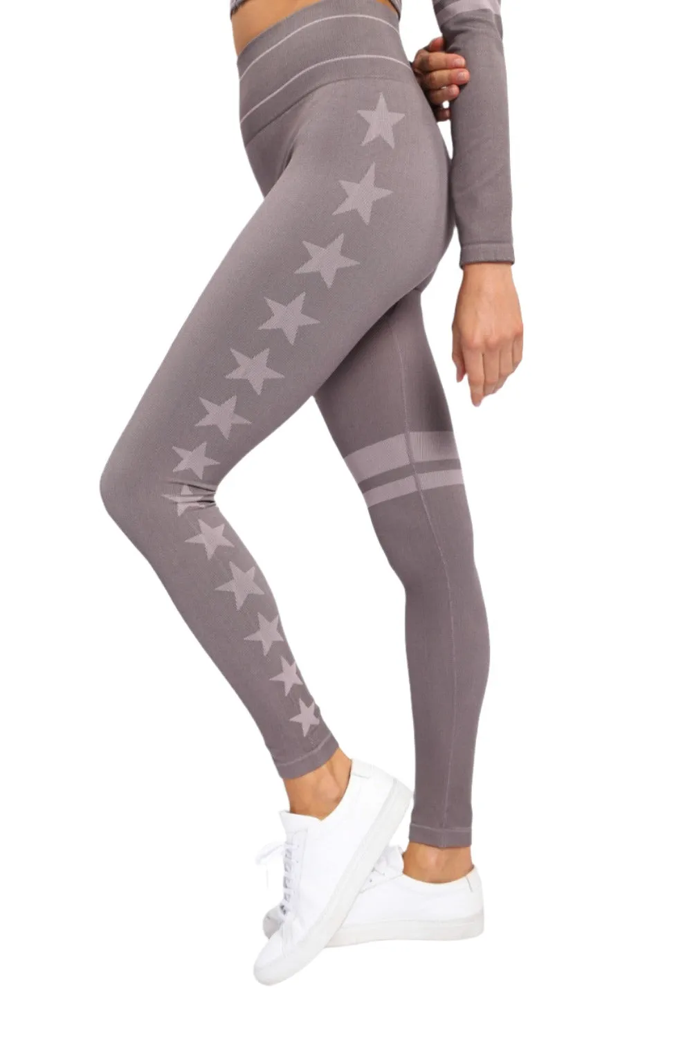 Mono B Sterne und Streifen Nahtlose Leggings APH-A0992