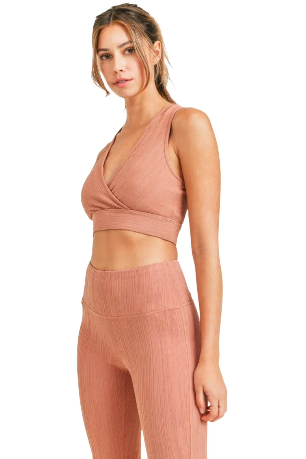 Mono B Texturierte Linien Jacquard TACTEL® Sport-BH AT8089