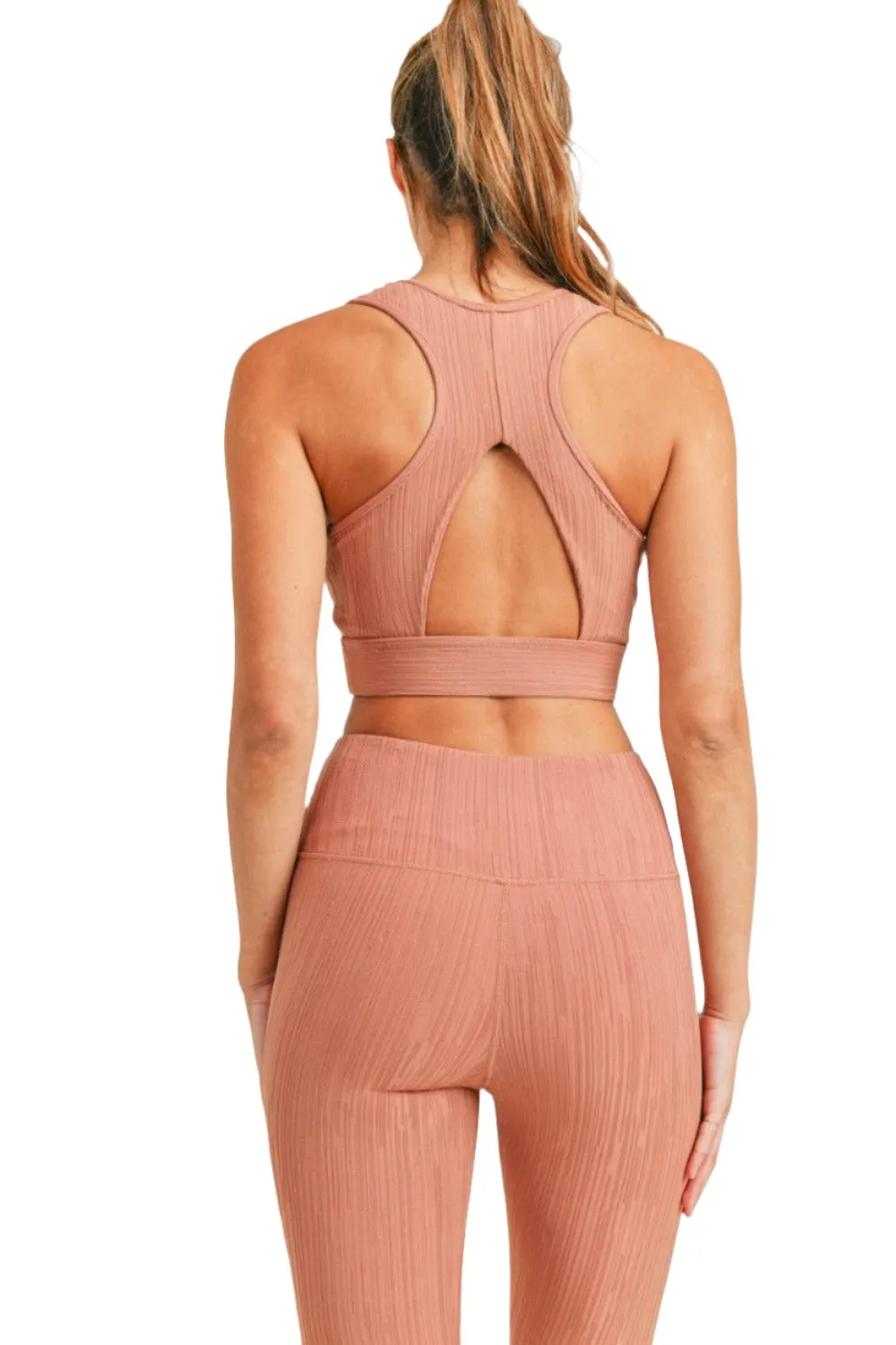 Mono B Texturierte Linien Jacquard TACTEL® Sport-BH AT8089