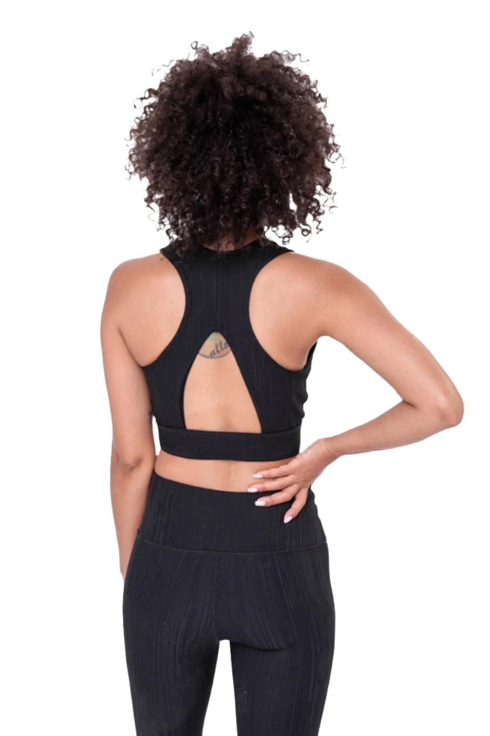 Mono B Texturierte Linien Jacquard TACTEL® Sport-BH AT8089