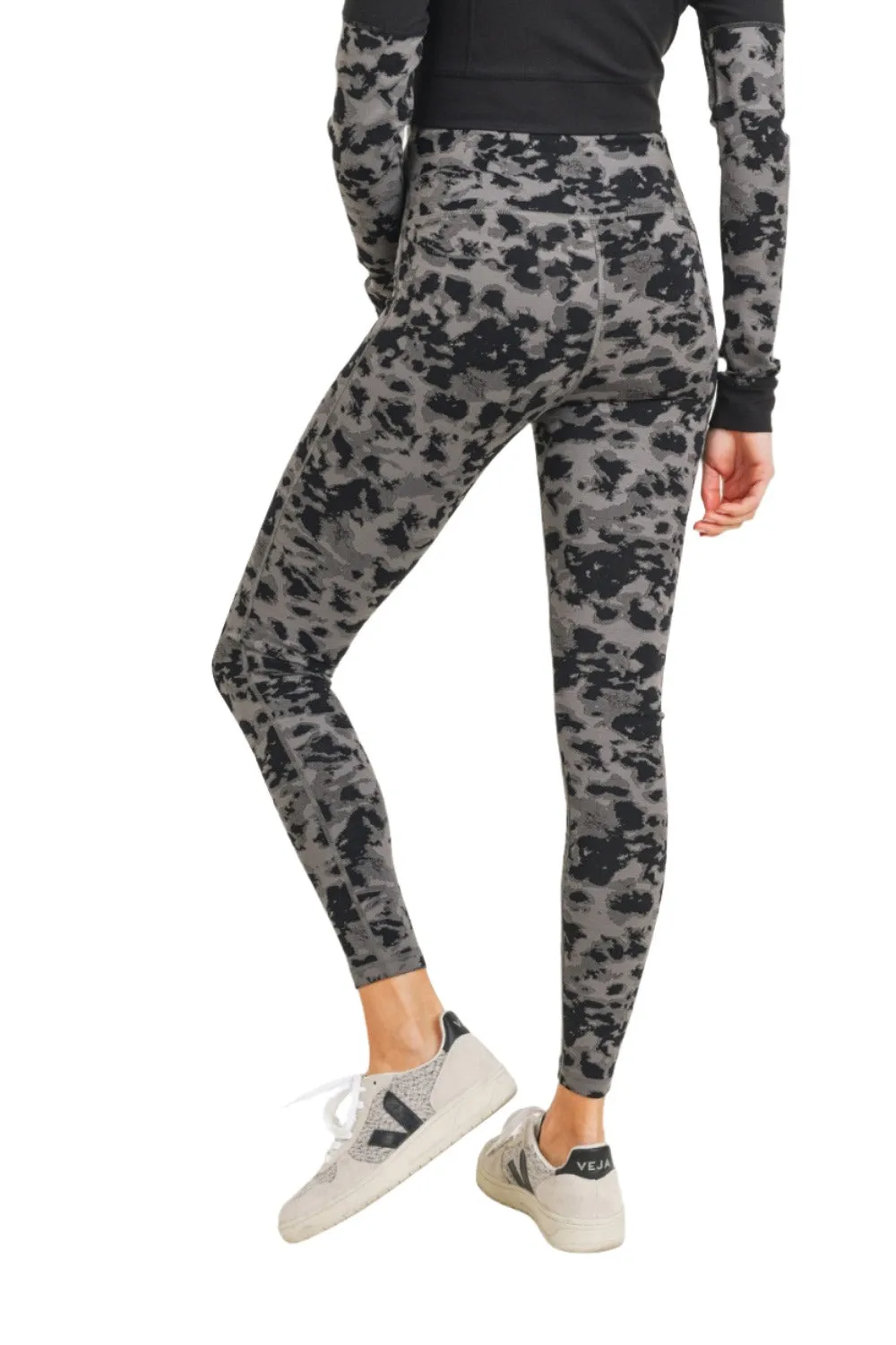 Mono B Gemusterte Gepunktete High-Waist Leggings APH-A075
