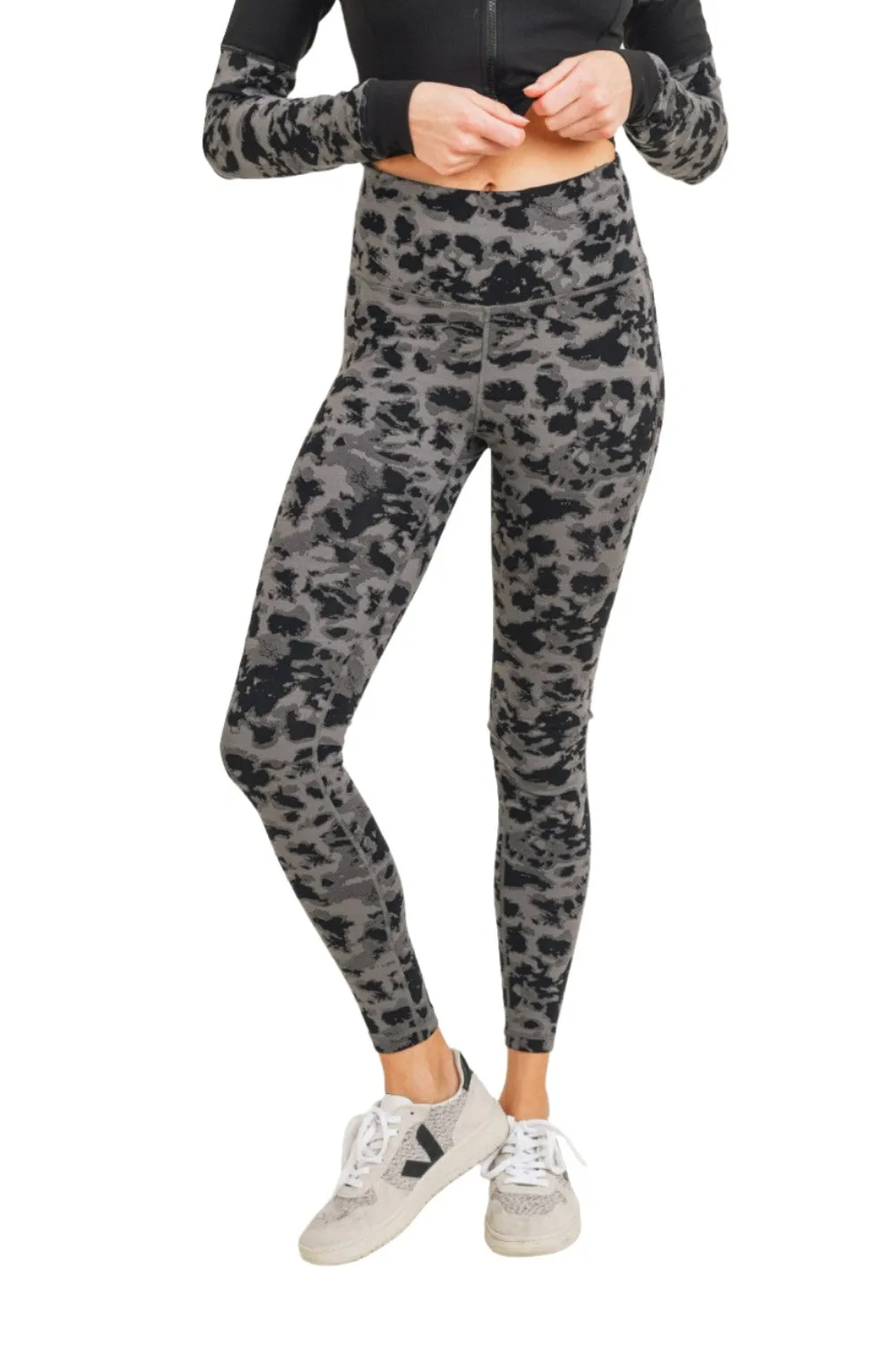 Mono B Gemusterte Gepunktete High-Waist Leggings APH-A075