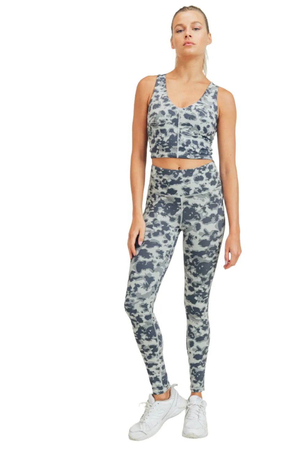 Mono B Gemusterte Gepunktete High-Waist Leggings APH-A075