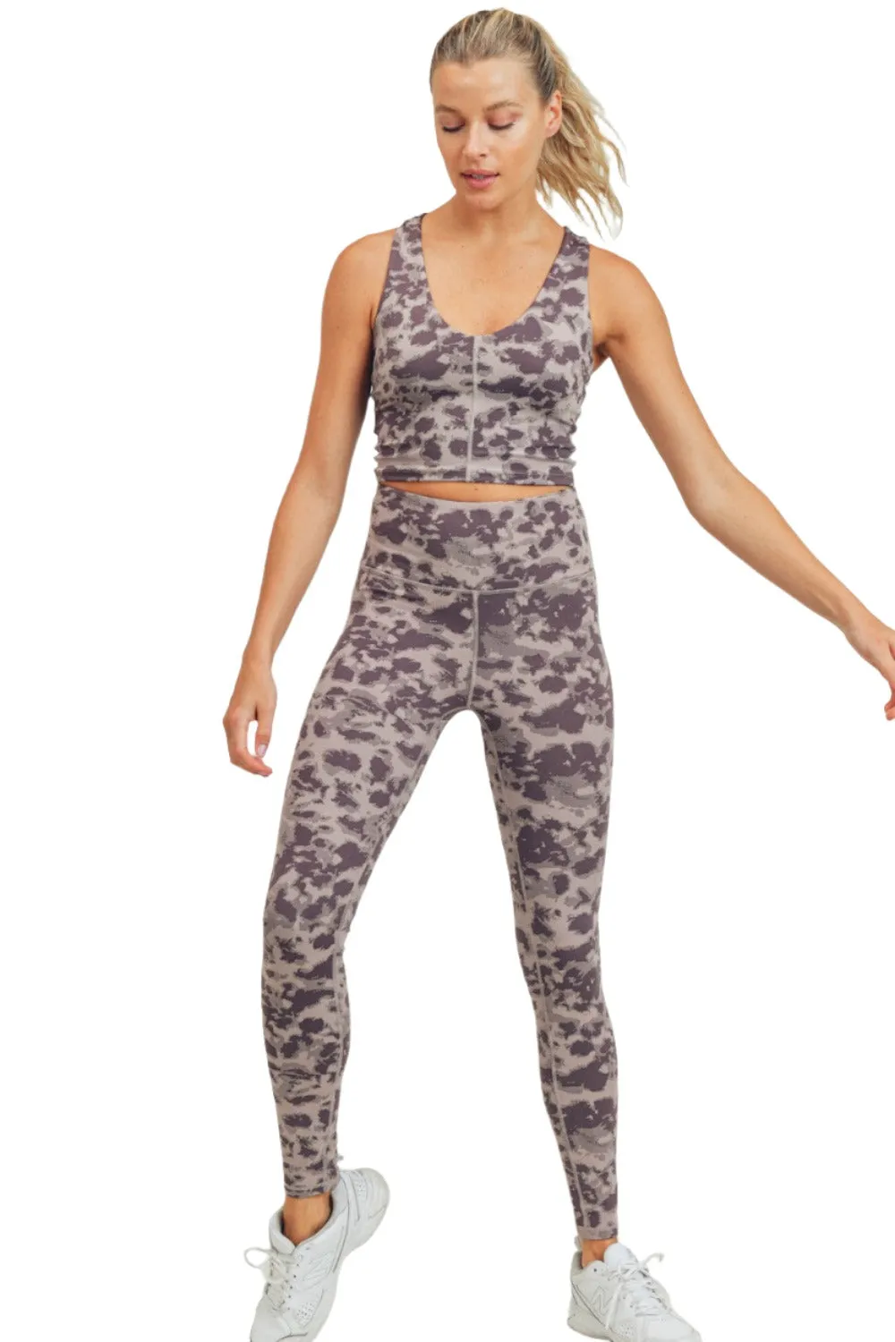 Mono B Gemusterte Gepunktete High-Waist Leggings APH-A075