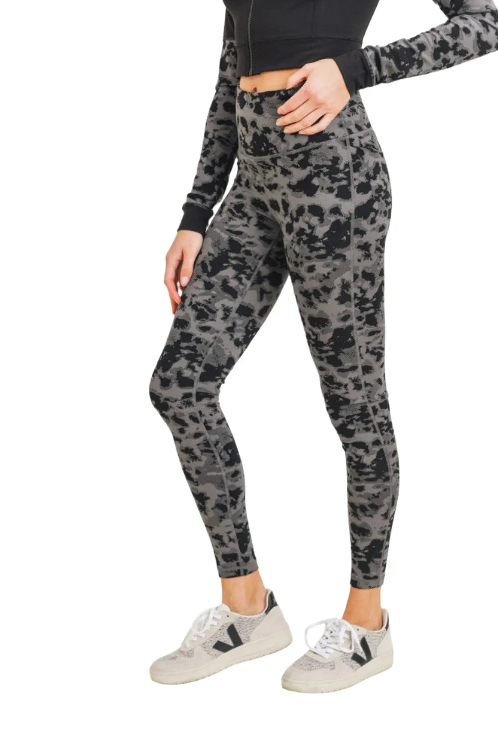 Mono B Gemusterte Gepunktete High-Waist Leggings APH-A075