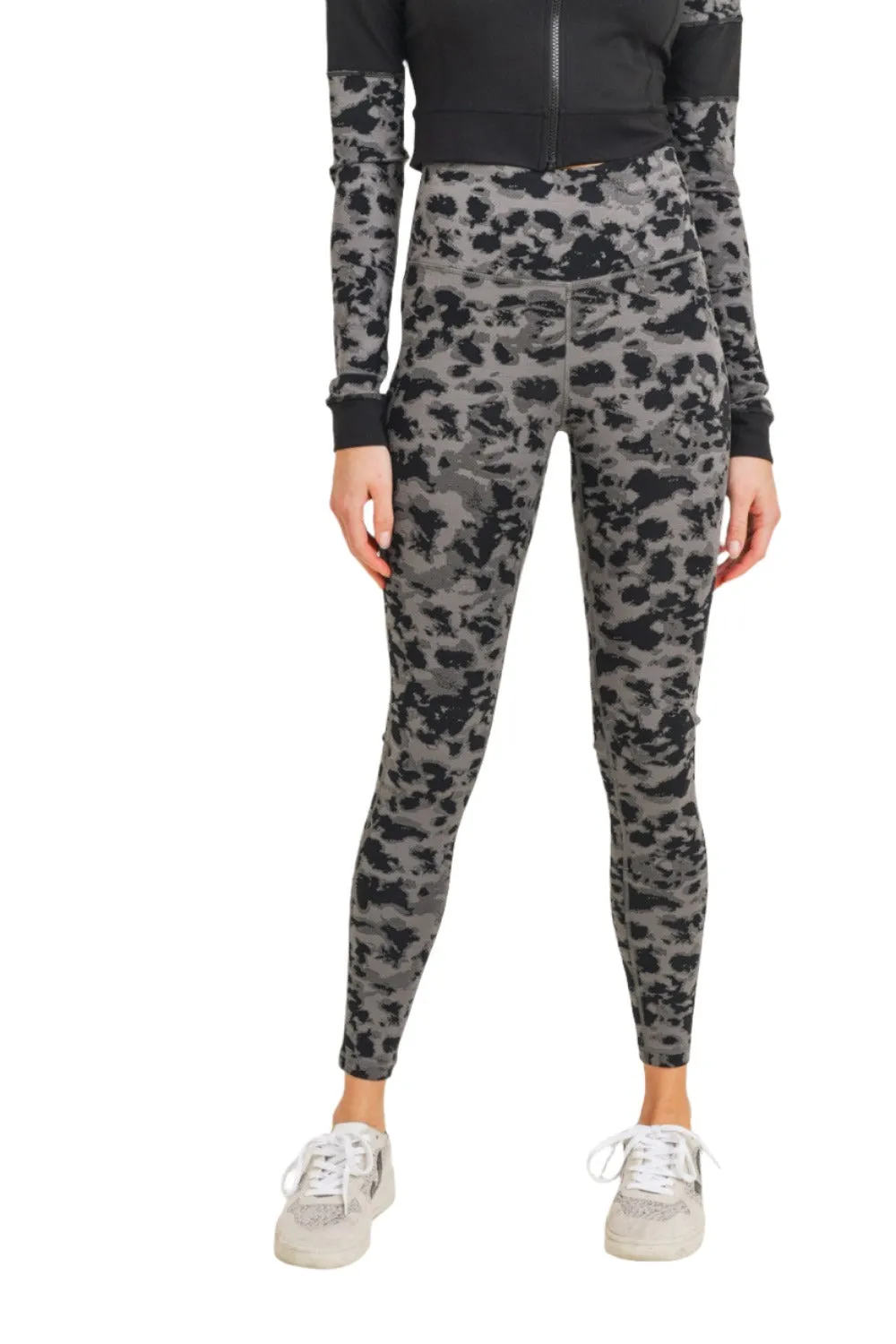 Mono B Gemusterte Gepunktete High-Waist Leggings APH-A075