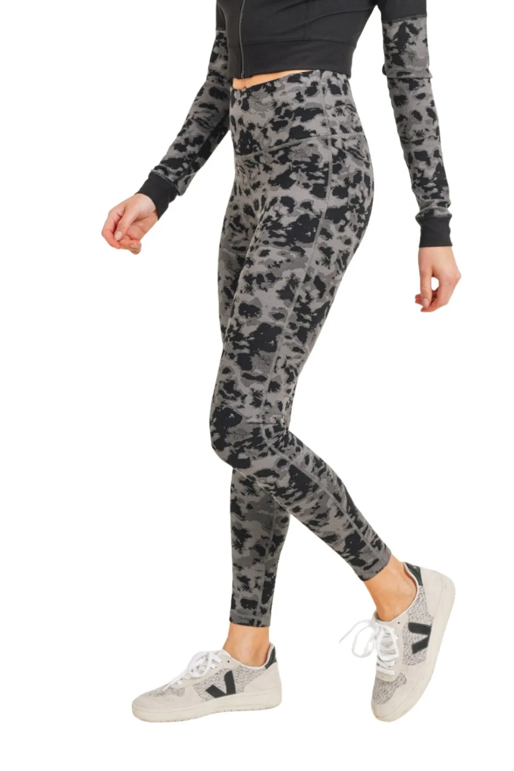 Mono B Gemusterte Gepunktete High-Waist Leggings APH-A075