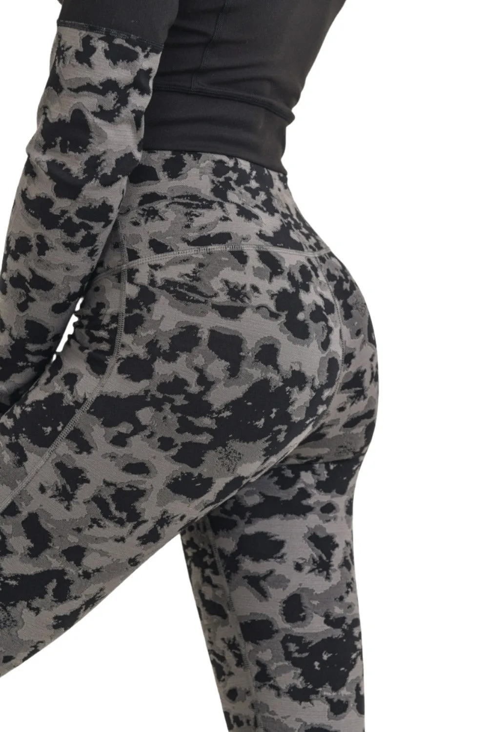 Mono B Gemusterte Gepunktete High-Waist Leggings APH-A075