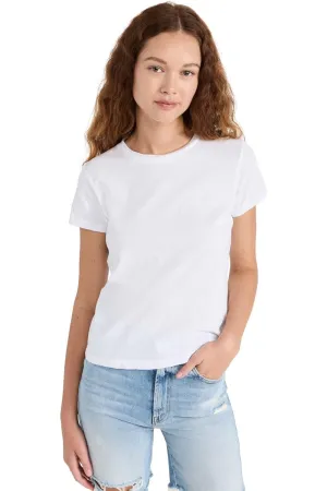 MOTHER Damen The Lil Goodie Goodie T-Shirt, Leuchtendes Weiß